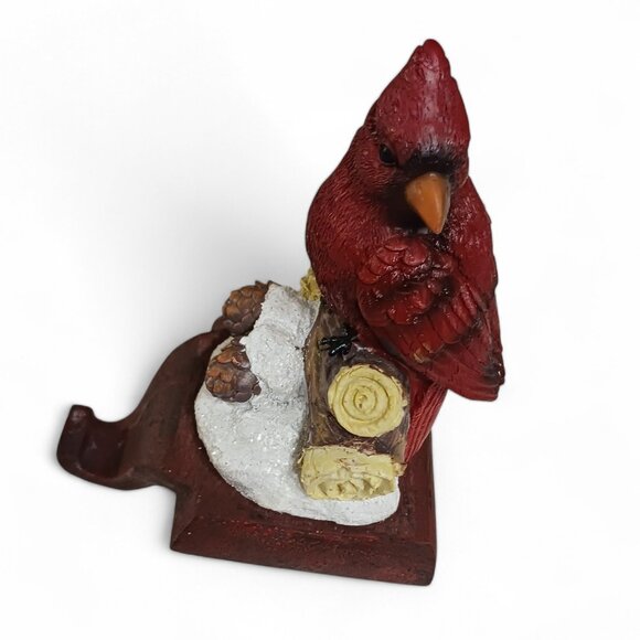 Cardinal Perched on a Log Christmas Stocking Hanger Festive Holiday Decoration A - Picture 2 of 7